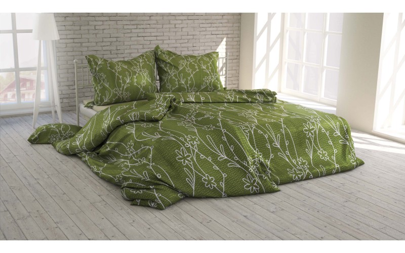 Povlečení Dara zelená krep 140x200 / 70x90